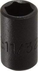 Proto - 1/4" Drive 11/32" Standard Impact Socket - 6 Points, 7/8" OAL - Benchmark Tooling