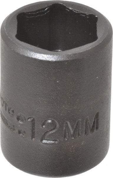 Proto - 1/4" Drive 12mm Standard Impact Socket - 6 Points, 7/8" OAL - Benchmark Tooling