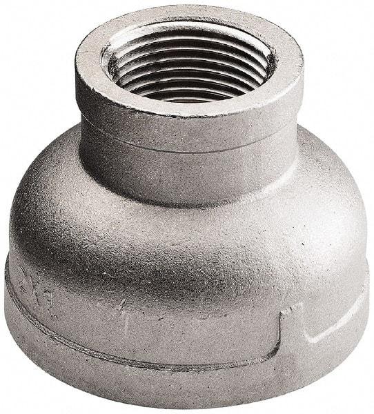 Merit Brass - 4 x 2" Grade 304 Stainless Steel Pipe Reducer Coupling - FNPT x FNPT End Connections, 150 psi - Benchmark Tooling