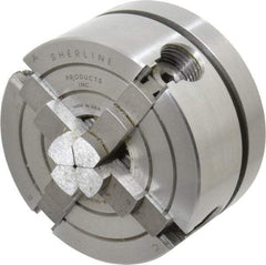 Sherline - 4 Jaws, 2.5" Diam, Independent Manual Lathe Chuck - 3/4-16" Spindle Mount - Benchmark Tooling