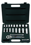 STANLEY® 3/8" Drive 20 Piece Fractional Socket Set – 12 Point - Benchmark Tooling