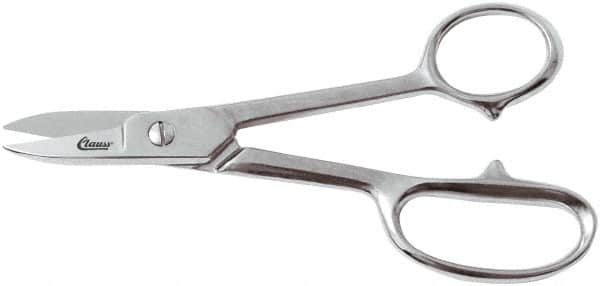 Clauss - 4" LOC, 7-1/4" OAL Straight Shears - Steel Straight Handle, For Paper, Fabric - Benchmark Tooling