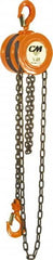 CM - 1,000 Lb Lifting Capacity, 15' Lift Height, Hand Hoist - Made from Chain, 29' Overhaul to Lift 1', 53 Lb Avg Pull to Lift Rated Load, 1 Chain - Benchmark Tooling