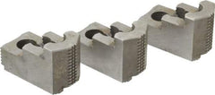 Atlas Workholding - 10" Max Chuck Diam Compatibility, Hard Steel 1.5mm x 60° Serrated Hard Lathe Top Jaws - 1.57" Wide x 2.95" Long x 1.96" High - Benchmark Tooling