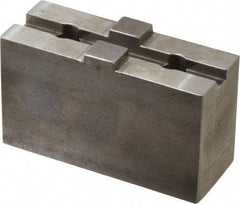 Atlas Workholding - Tongue & Groove Attachment, Square Soft Lathe Chuck Jaw - Steel, 1-3/4" Btw Mount Hole Ctrs, 3-5/16" Long x 1-1/4" Wide x 1.87" High, 0.31" Groove - Benchmark Tooling