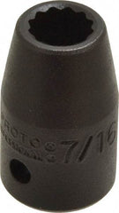 Proto - 1/2" Drive 7/16" Standard Impact Socket - 12 Points, 1-1/2" OAL - Benchmark Tooling