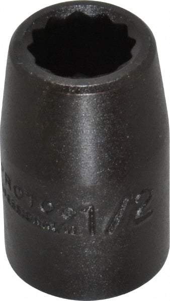 Proto - 1/2" Drive 1/2" Standard Impact Socket - 12 Points, 1-1/2" OAL - Benchmark Tooling