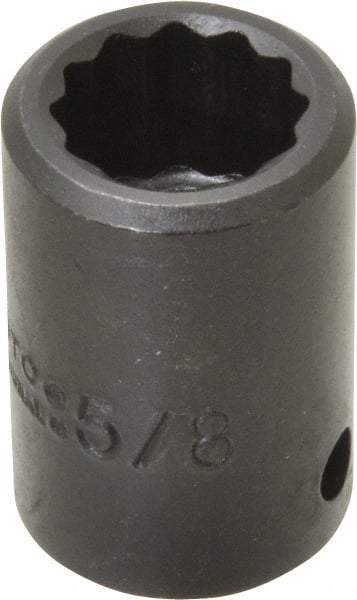 Proto - 1/2" Drive 5/8" Standard Impact Socket - 12 Points, 1-1/2" OAL - Benchmark Tooling