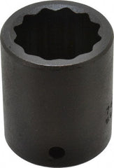 Proto - 1/2" Drive 1" Standard Impact Socket - 12 Points, 1-3/4" OAL - Benchmark Tooling