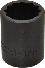 Proto - 1/2" Drive 1-1/8" Standard Impact Socket - 12 Points, 2" OAL - Benchmark Tooling