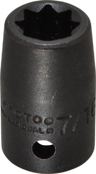 Proto - 1/2" Drive 7/16" Standard Impact Socket - 8 Points, 1-1/2" OAL - Benchmark Tooling