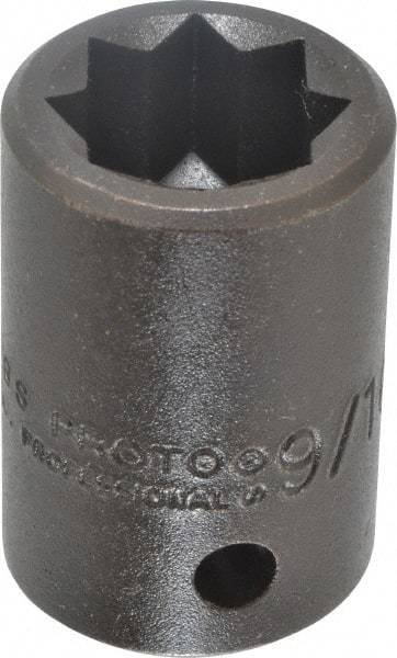 Proto - 1/2" Drive 9/16" Standard Impact Socket - 8 Points, 1-1/2" OAL - Benchmark Tooling