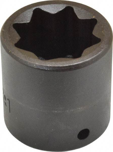 Proto - 1/2" Drive 1" Standard Impact Socket - 8 Points, 1-3/4" OAL - Benchmark Tooling