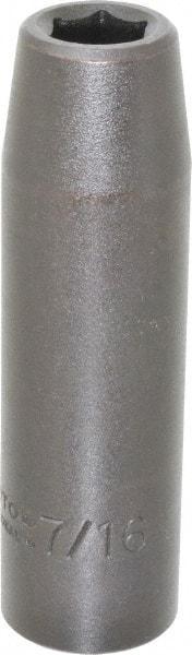 Proto - 1/2" Drive 7/16" Deep Impact Socket - 6 Points, 3-1/4" OAL - Benchmark Tooling