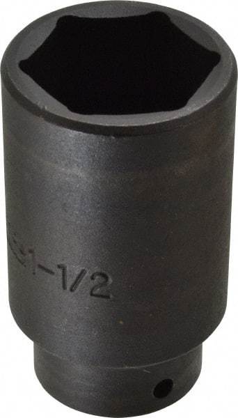 Proto - 1/2" Drive 1-1/2" Deep Impact Socket - 6 Points, 3-1/2" OAL - Benchmark Tooling