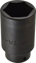 Proto - 1/2" Drive 1-1/2" Deep Impact Socket - 6 Points, 3-1/2" OAL - Benchmark Tooling