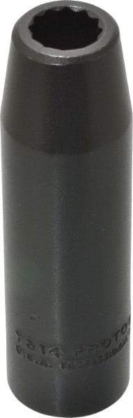 Proto - 1/2" Drive 7/16" Deep Impact Socket - 12 Points, 3-1/4" OAL - Benchmark Tooling