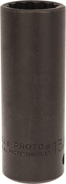Proto - 1/2" Drive 13/16" Deep Impact Socket - 12 Points, 3-1/4" OAL - Benchmark Tooling