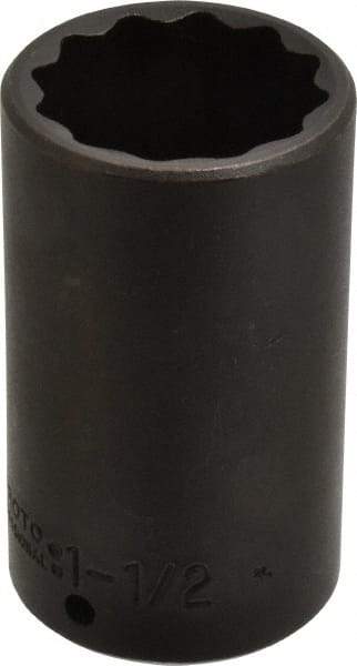 Proto - 1/2" Drive 1-1/2" Deep Impact Socket - 12 Points, 3-1/2" OAL - Benchmark Tooling