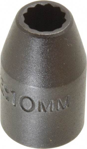 Proto - 1/2" Drive 10mm Standard Impact Socket - 12 Points, 1-1/2" OAL - Benchmark Tooling
