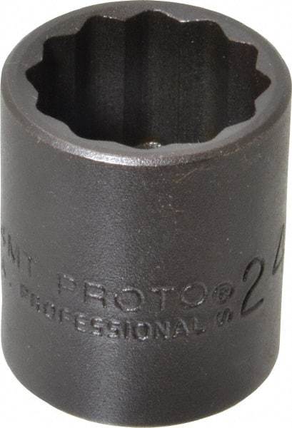Proto - 1/2" Drive 24mm Standard Impact Socket - 12 Points, 1-1/2" OAL - Benchmark Tooling