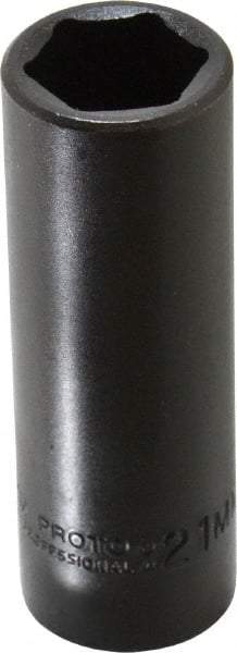 Proto - 1/2" Drive 21mm Deep Impact Socket - 6 Points, 3-1/4" OAL - Benchmark Tooling