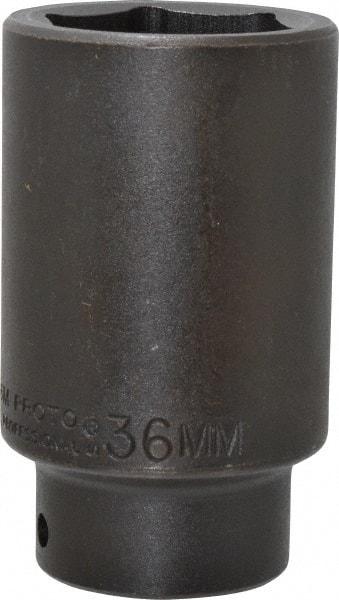 Proto - 1/2" Drive 36mm Deep Impact Socket - 6 Points, 3-1/2" OAL - Benchmark Tooling