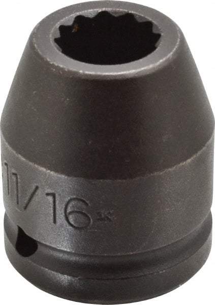 Proto - 3/4" Drive 11/16" Standard Impact Socket - 12 Points, 1-15/16" OAL - Benchmark Tooling