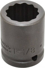 Proto - 3/4" Drive 1-1/8" Standard Impact Socket - 12 Points, 2-3/16" OAL - Benchmark Tooling