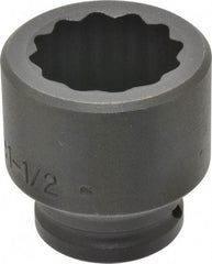 Proto - 3/4" Drive 1-1/2" Standard Impact Socket - 12 Points, 2-3/8" OAL - Benchmark Tooling