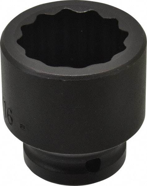 Proto - 3/4" Drive 1-9/16" Standard Impact Socket - 12 Points, 2-7/16" OAL - Benchmark Tooling
