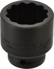 Proto - 3/4" Drive 1-5/8" Standard Impact Socket - 12 Points, 2-7/16" OAL - Benchmark Tooling