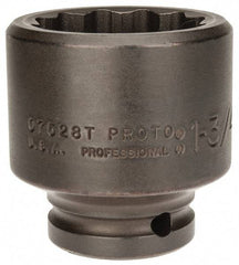 Proto - 3/4" Drive 1-3/4" Standard Impact Socket - 12 Points, 2-5/8" OAL - Benchmark Tooling