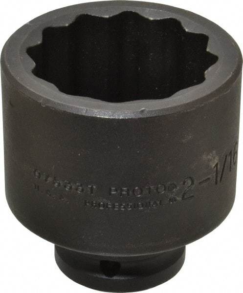 Proto - 3/4" Drive 2-1/16" Standard Impact Socket - 12 Points, 3-3/32" OAL - Benchmark Tooling