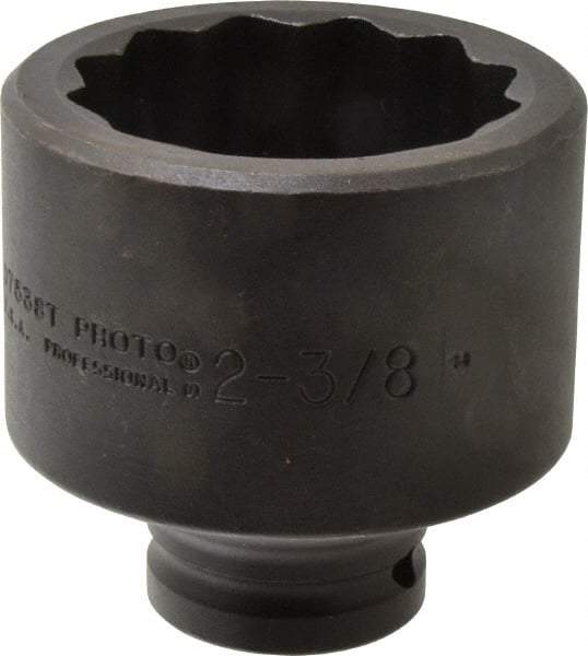 Proto - 3/4" Drive 2-3/8" Standard Impact Socket - 12 Points, 3-3/8" OAL - Benchmark Tooling