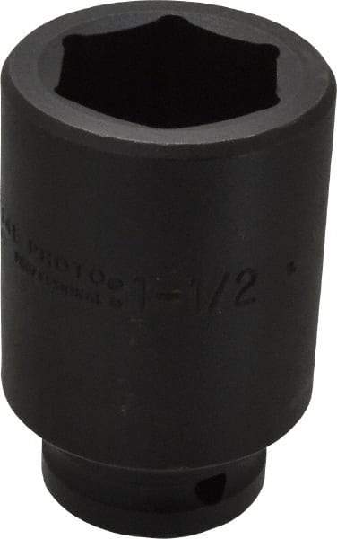 Proto - 3/4" Drive 1-1/2" Deep Impact Socket - 6 Points, 3-1/2" OAL - Benchmark Tooling