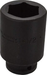 Proto - 3/4" Drive 1-1/2" Deep Impact Socket - 6 Points, 3-1/2" OAL - Benchmark Tooling