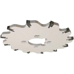 Iscar - Arbor Hole Connection, 0.139" Cutting Width, 0.217" Depth of Cut, 32mm Cutter Diam, 8mm Hole Diam, 4 Tooth Indexable Slotting Cutter - SGSA Toolholder, GSAN 3 Insert, Right Hand Cutting Direction - Benchmark Tooling