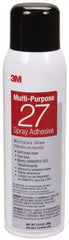 3M - 20 oz Aerosol Clear Spray Adhesive - High Tack, 140°F Heat Resistance, 78 Sq Ft Coverage, Low Strength Bond, 10 min Max Bonding Time, Flammable, Series 27 - Benchmark Tooling