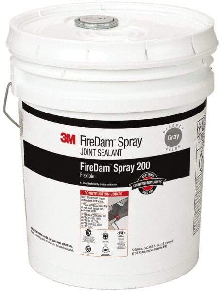 3M - 5 Gal Pail Gray Elastomer Joint Sealant - 110°F Max Operating Temp, 24 hr Full Cure Time, Series Spray 200 - Benchmark Tooling