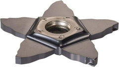 Iscar - PENTA C IC908 Grade, 0.0874" Cutting Width, Carbide Cutoff Insert - 0° Neutral Lead Angle, 0.006" Cnr Rad, TiAlN Coated, Other End - Benchmark Tooling