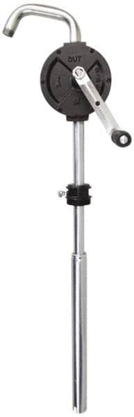 PRO-LUBE - Oil Lubrication 10 Gal/min Flow Cast Iron Rotary Hand Pump - For 15 to 55 Gal Container, Use with Diesel Fuel, Kerosene & Petroleum-Based Fluids, Do Not Use with Water-Based Media - Benchmark Tooling