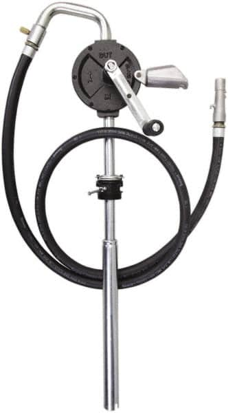 PRO-LUBE - Oil Lubrication 10 Gal/min Flow Cast Iron Rotary Hand Pump - For 15 to 55 Gal Container, Use with Alcohols, Gasoline, Naphtha & Solvents, Do Not Use with Water-Based Media - Benchmark Tooling