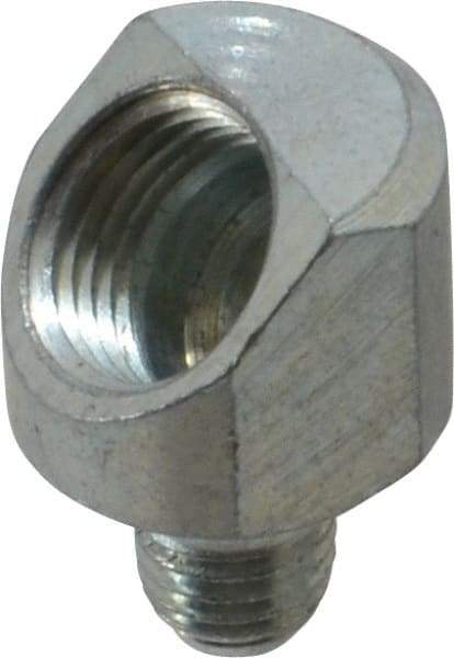 PRO-LUBE - 45° Head Angle, 1/4-28 NPT Steel Grease Fitting Adapter - 1/4" Hex - Benchmark Tooling