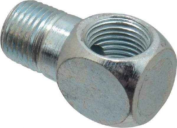 PRO-LUBE - 90° Head Angle, 1/8-27 NPT Steel Grease Fitting Adapter - 1/2" Hex - Benchmark Tooling