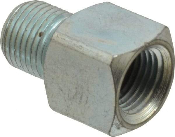 PRO-LUBE - Straight Head Angle, 1/8-27 NPT Steel Grease Fitting Adapter - 1/2" Hex - Benchmark Tooling