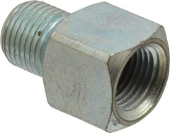 PRO-LUBE - Straight Head Angle, 1/8-27 NPT Steel Grease Fitting Adapter - 1/2" Hex - Benchmark Tooling