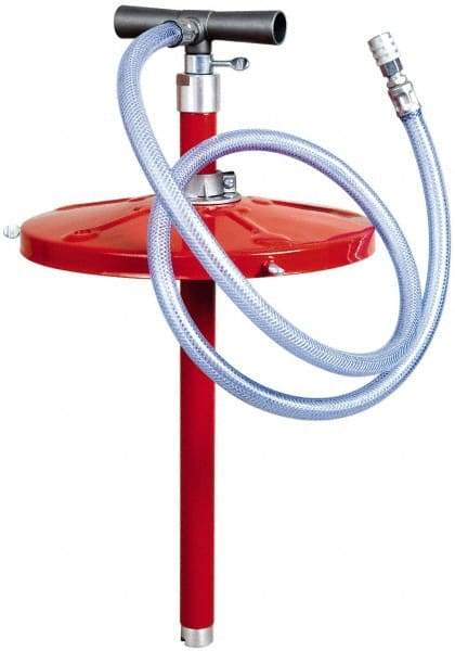 PRO-LUBE - Aluminium, NBR, PVC & Steel Hand Operated Drum Pump - 8 oz per Stroke, For 5 to 6-1/2 Gal Drums, For Tire Sealant - Benchmark Tooling