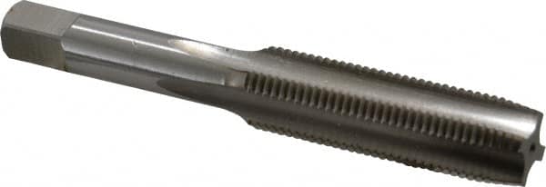 Hertel - 1/2-20 UNF 4 Flute Bright Finish High Speed Steel Straight Flute Standard Hand Tap - Plug, Right Hand Thread, 3-3/8" OAL, 1-21/32" Thread Length, H11 Limit, 0.005" Oversize - Exact Industrial Supply