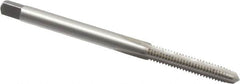 Hertel - #5-40 UNC 3 Flute Bright Finish High Speed Steel Straight Flute Standard Hand Tap - Plug, Right Hand Thread, 1-15/16" OAL, 5/8" Thread Length, H11 Limit, 0.005" Oversize - Exact Industrial Supply